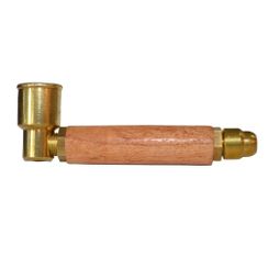 Wood and Brass Smoking Pipe